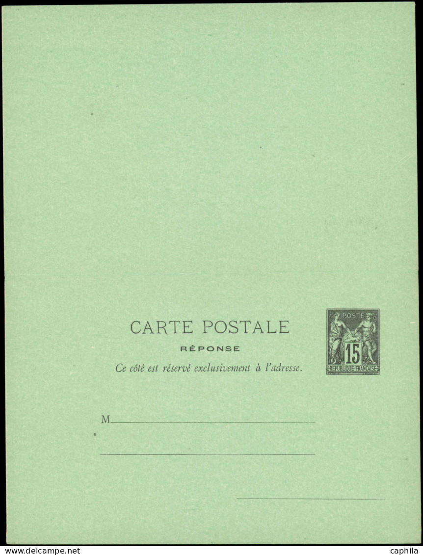 N FRANCE - Entiers Postaux - 90, CPRP 1, 15+15f. Noir/vert Sage, Avec Réponse - Other & Unclassified