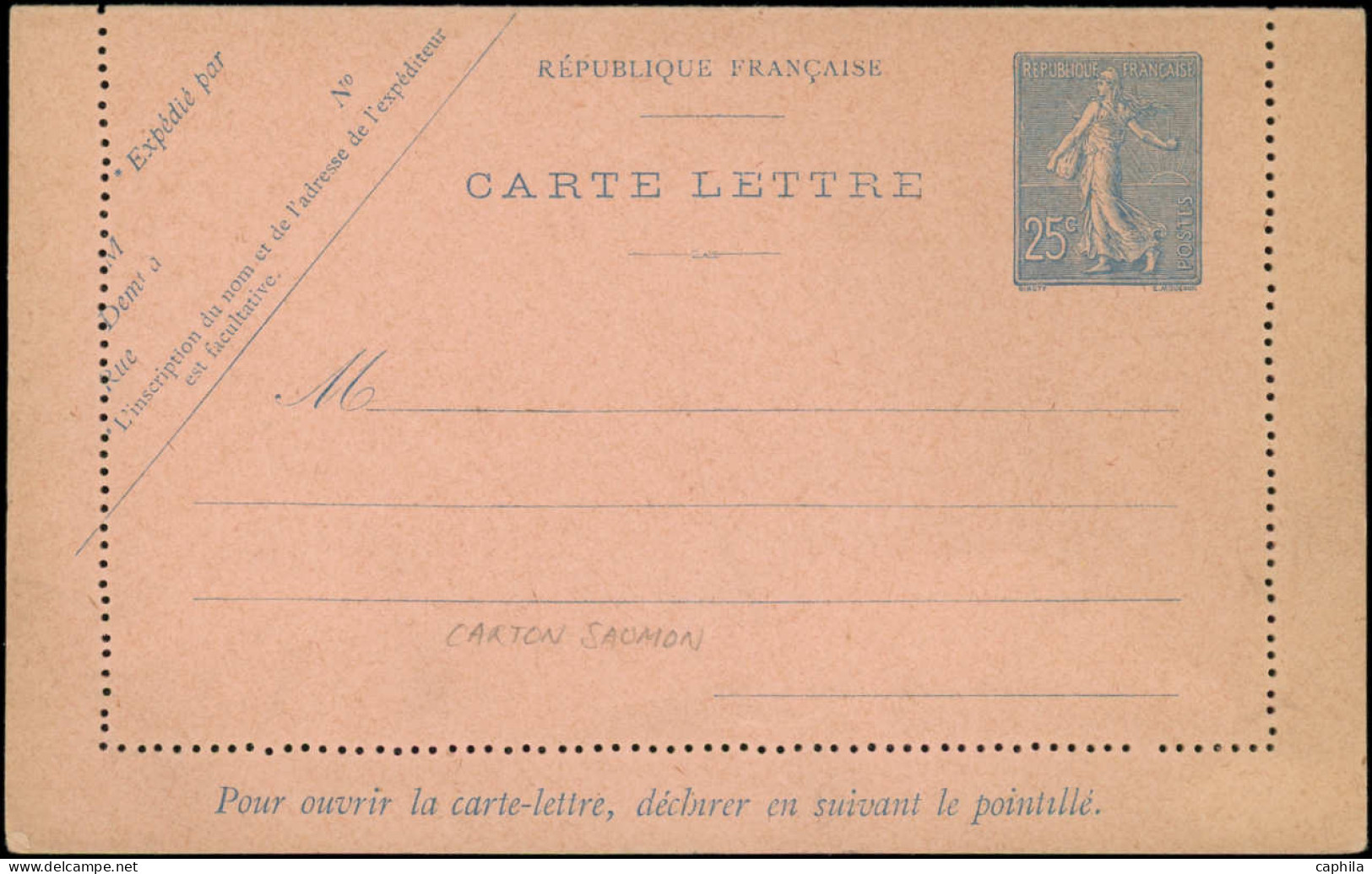 N FRANCE - Entiers Postaux - 132 CL1, Carte Lettre 25c. Bleu Lignée - Other & Unclassified