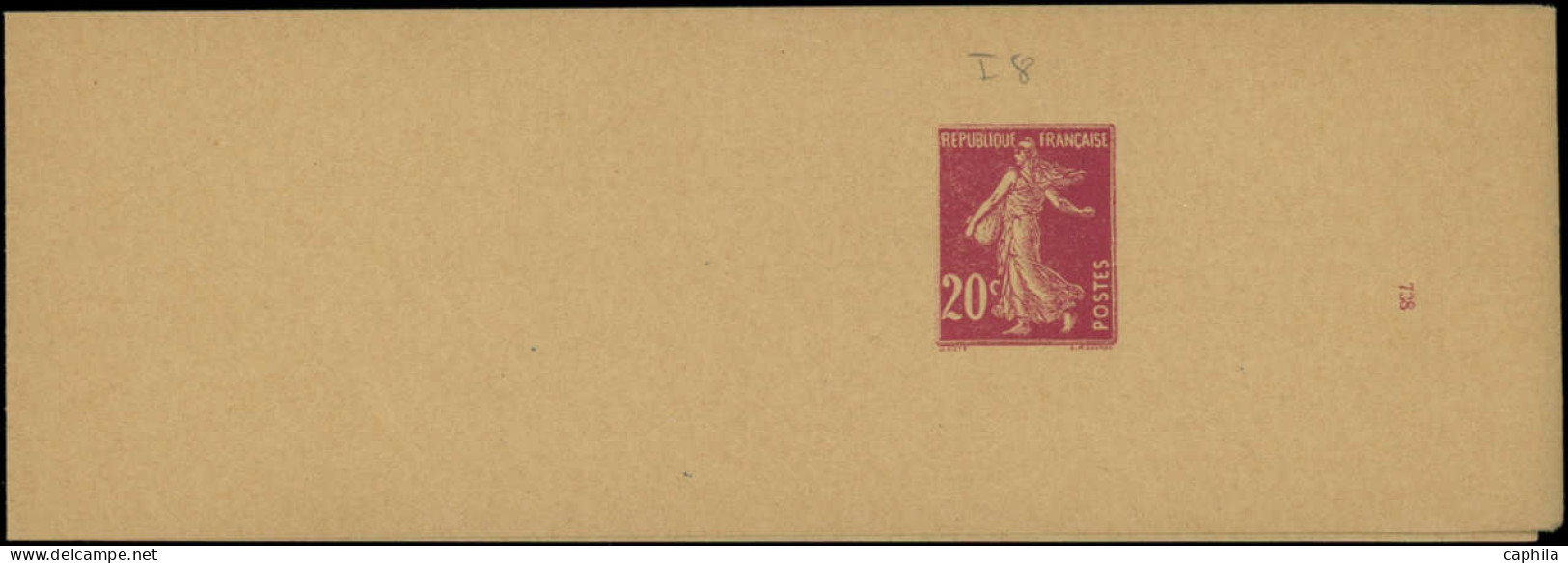 N FRANCE - Entiers Postaux - 190 BJ1, 20c. Semeuse Lilas Bande Journal (Date 738) - Sonstige & Ohne Zuordnung