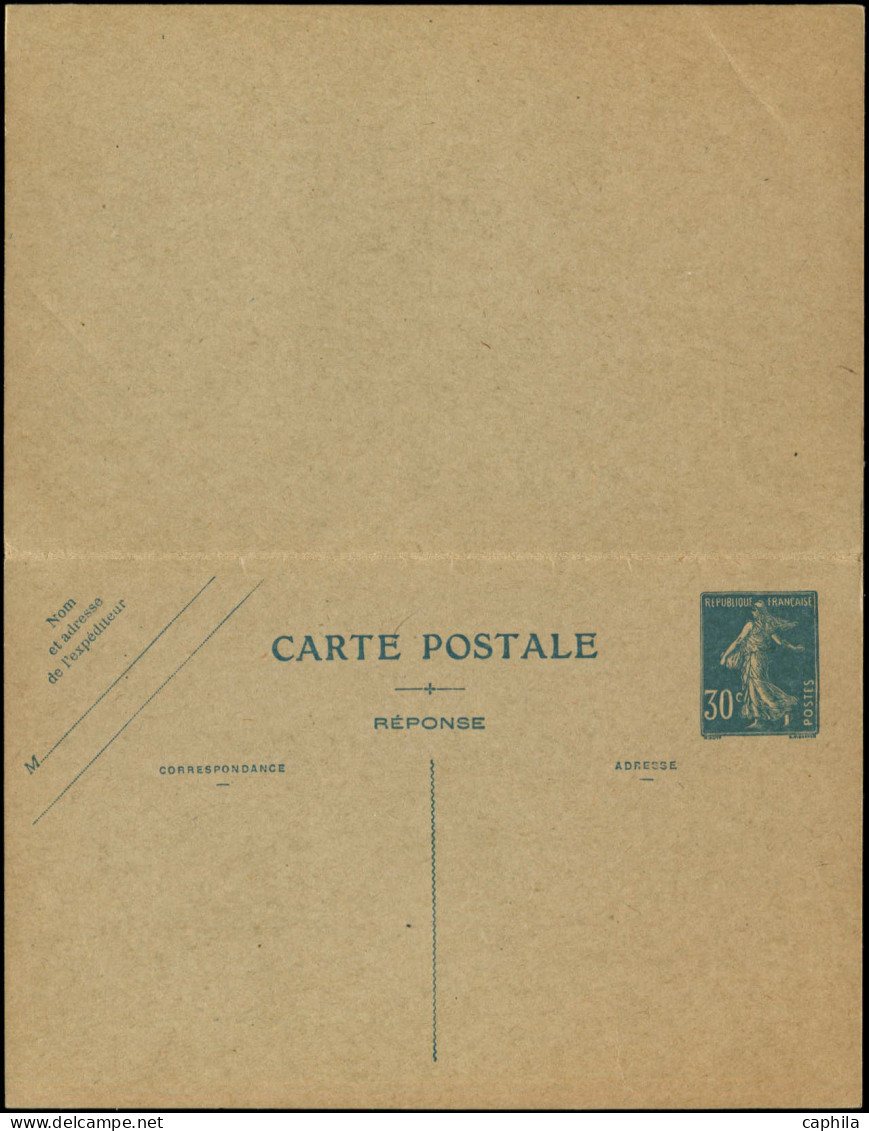 N FRANCE - Entiers Postaux - 192-CPRP1, Avec Réponse: 30c. Semeuse Bleu - Sonstige & Ohne Zuordnung