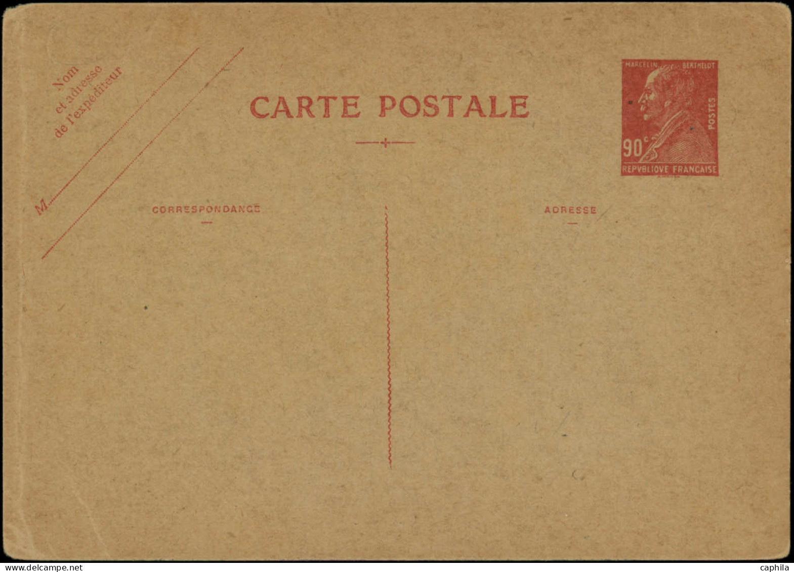 O FRANCE - Entiers Postaux - 243 CP1, Carte 90c. Rouge Berthelot - Sonstige & Ohne Zuordnung