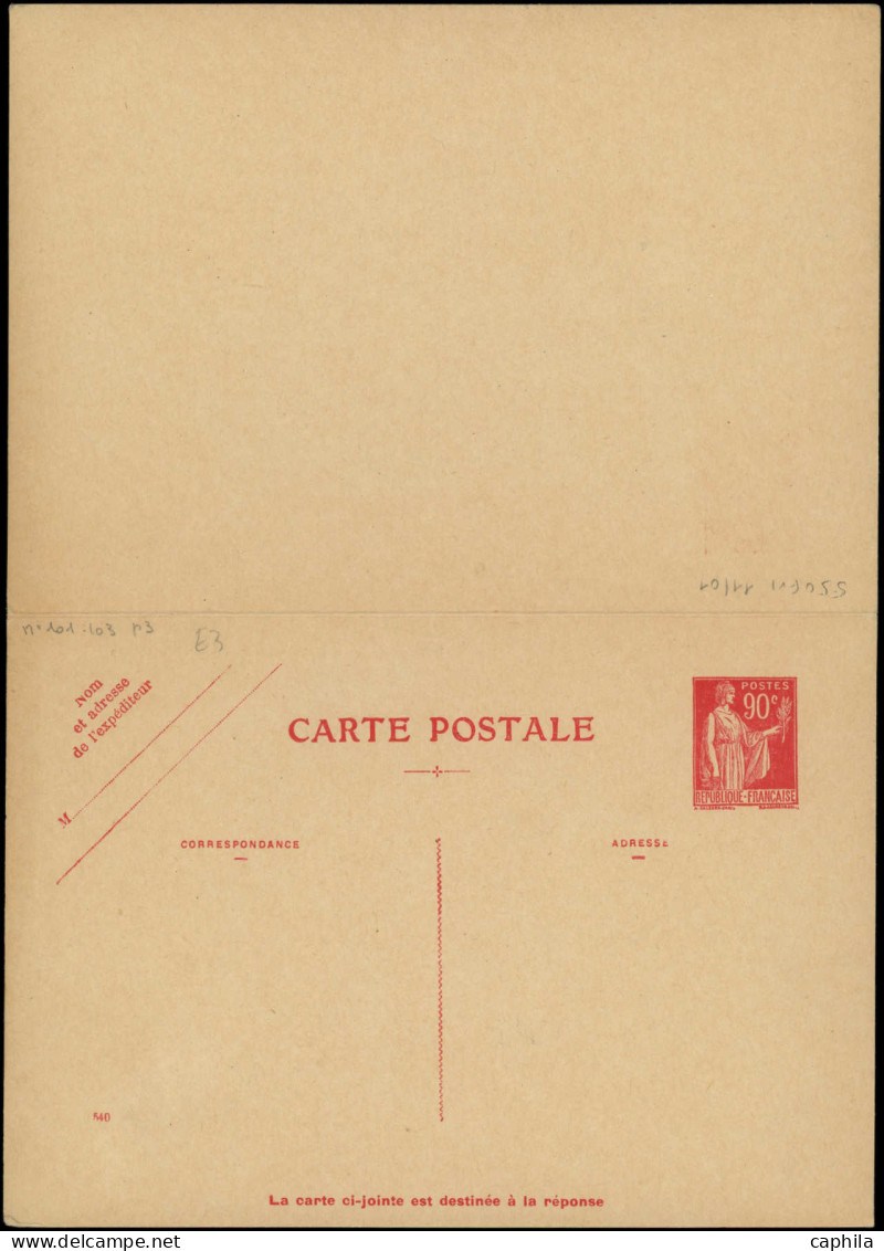 N FRANCE - Entiers Postaux - 285 CPRP 1, Carte Avec Réponse 90c + 90c. Paix Rouge, Date 540 - Sonstige & Ohne Zuordnung