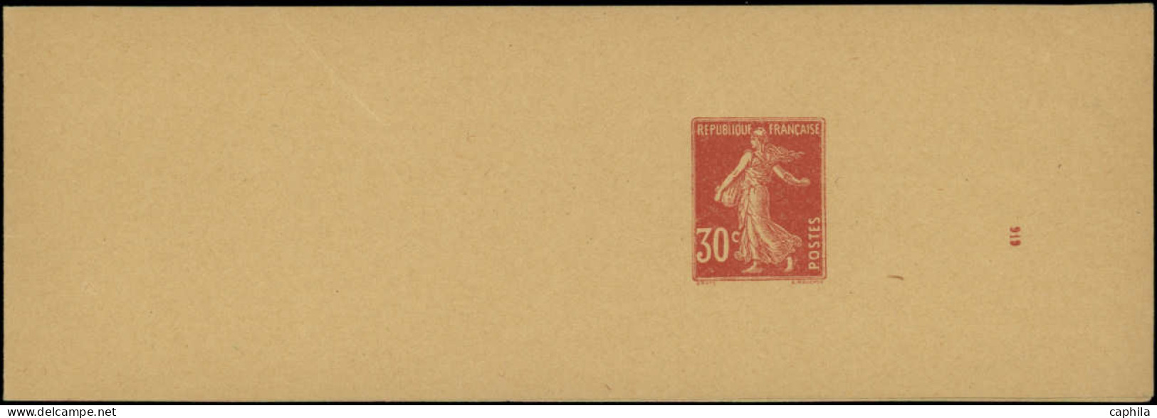 N FRANCE - Entiers Postaux - 360 BJ 1, 30s. Semeuse Brun Rouge, Bande Journal Date 919 - Other & Unclassified