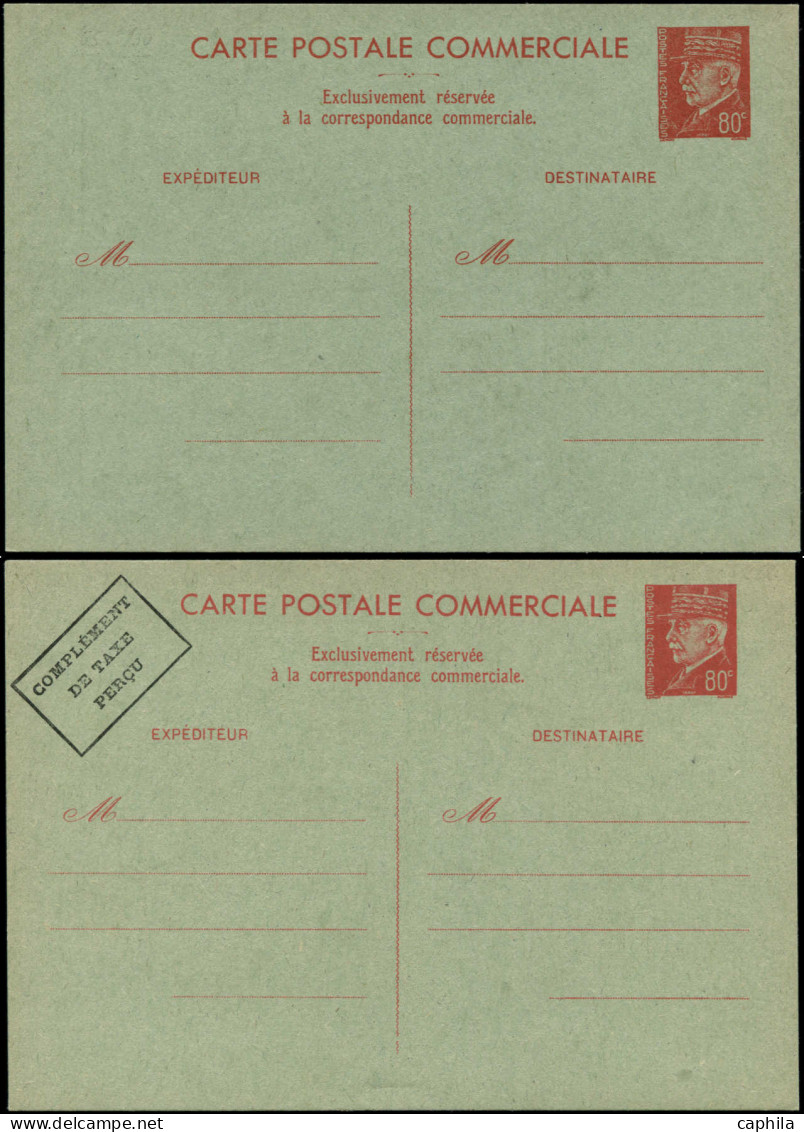 N FRANCE - Entiers Postaux - 512 CP4/5, 2 Cartes Postales: 80c. Rouge S. Vert - Sonstige & Ohne Zuordnung