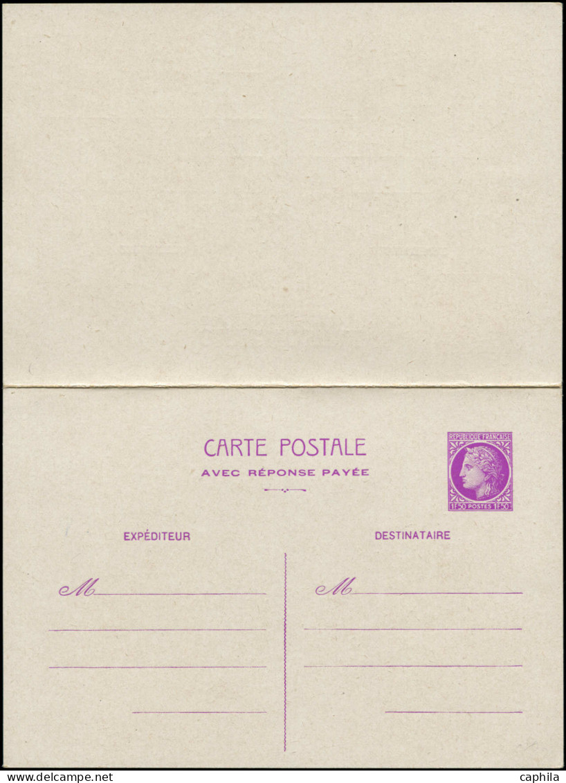 N FRANCE - Entiers Postaux - 679 CPRP, Carte Postale Avec Réponse Payée: 1.50f. + 1.50f. Lilas - Autres & Non Classés