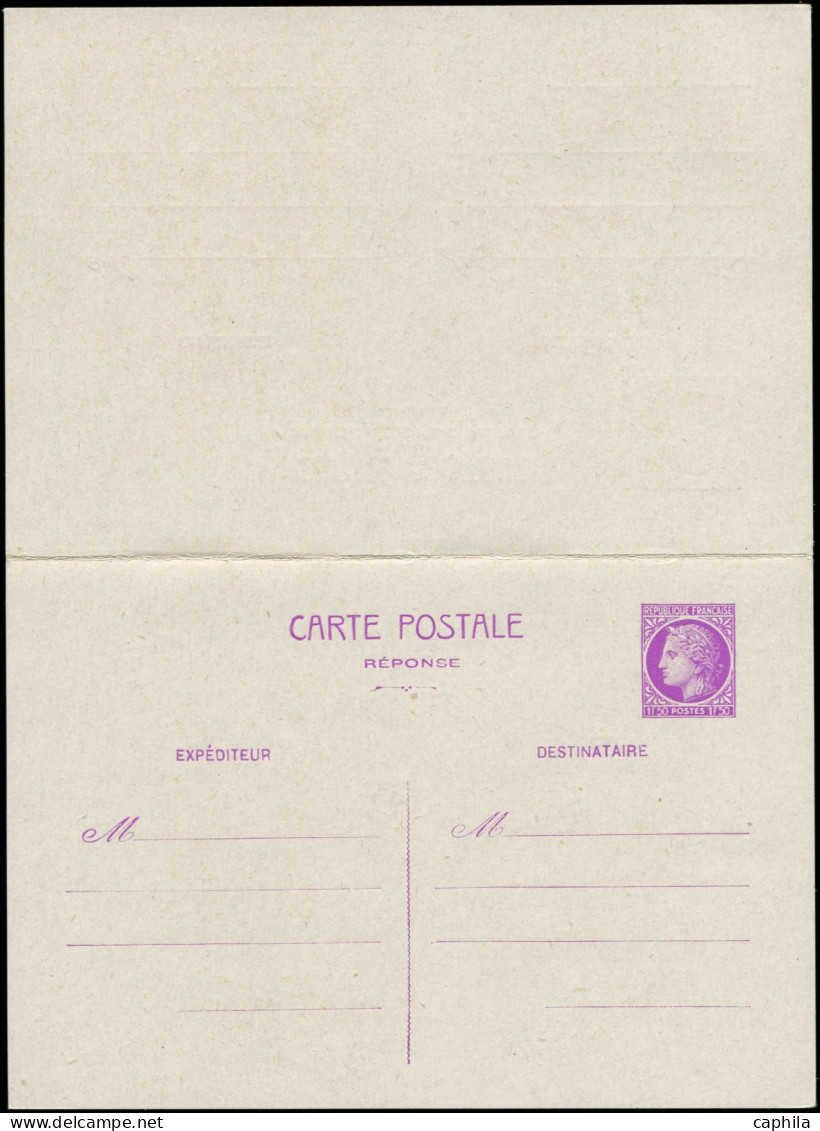 N FRANCE - Entiers Postaux - 679 CPRP, Carte Postale Avec Réponse Payée: 1.50f. + 1.50f. Lilas - Autres & Non Classés