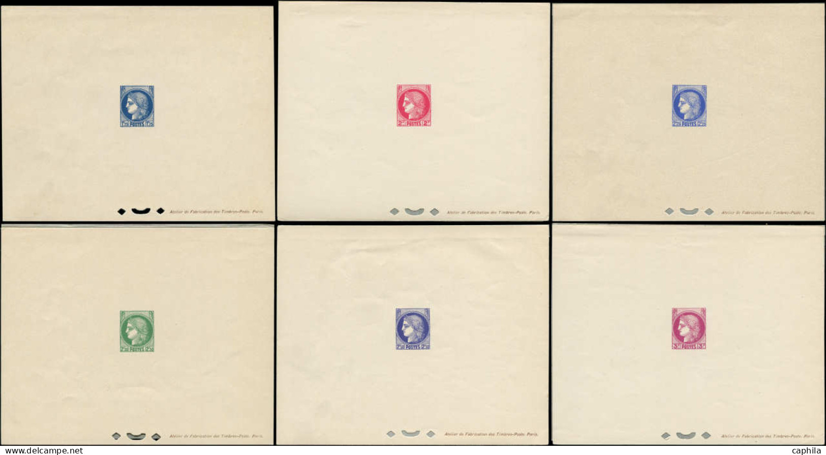 EPL FRANCE - Epreuves De Luxe - 372/76, 6 épreuves, Complet Type Cérès - Unused Stamps