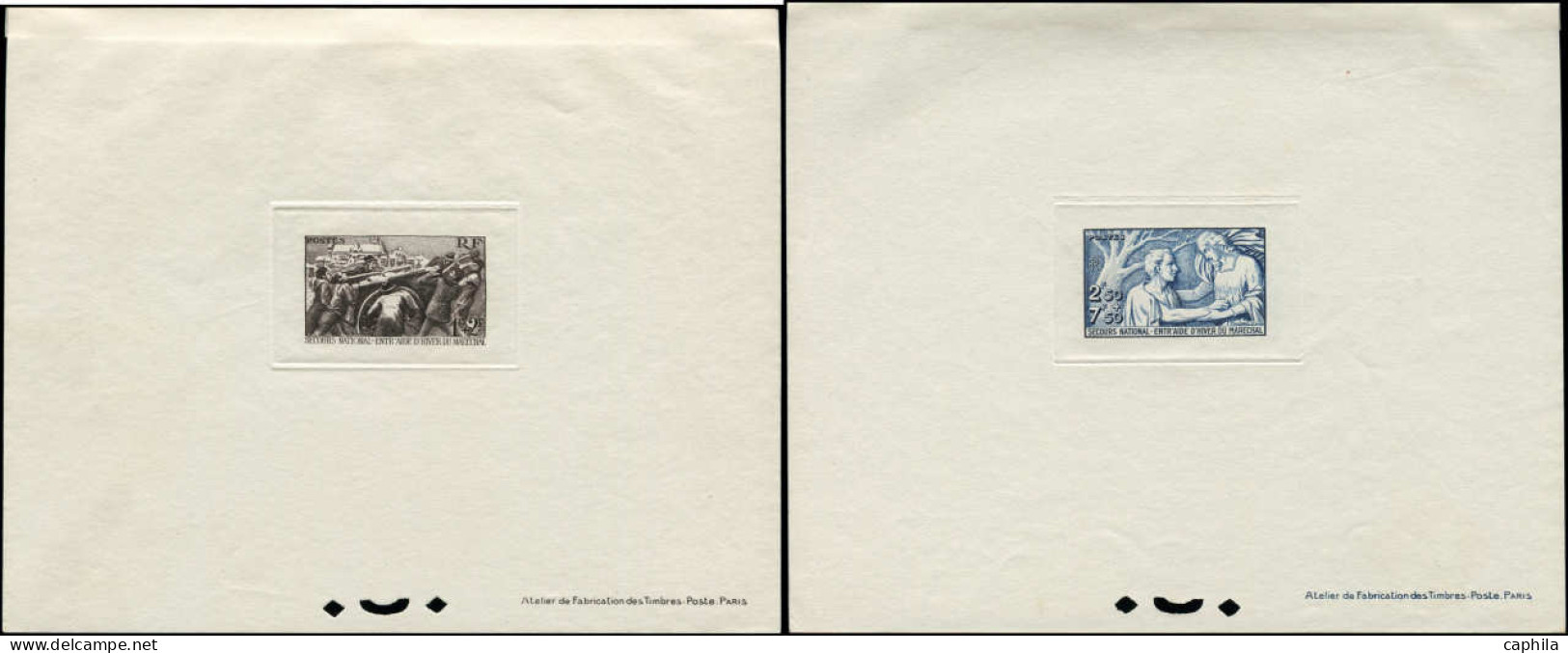 EPL FRANCE - Epreuves De Luxe - 497/98, 2 épreuves: Secours National - Unused Stamps