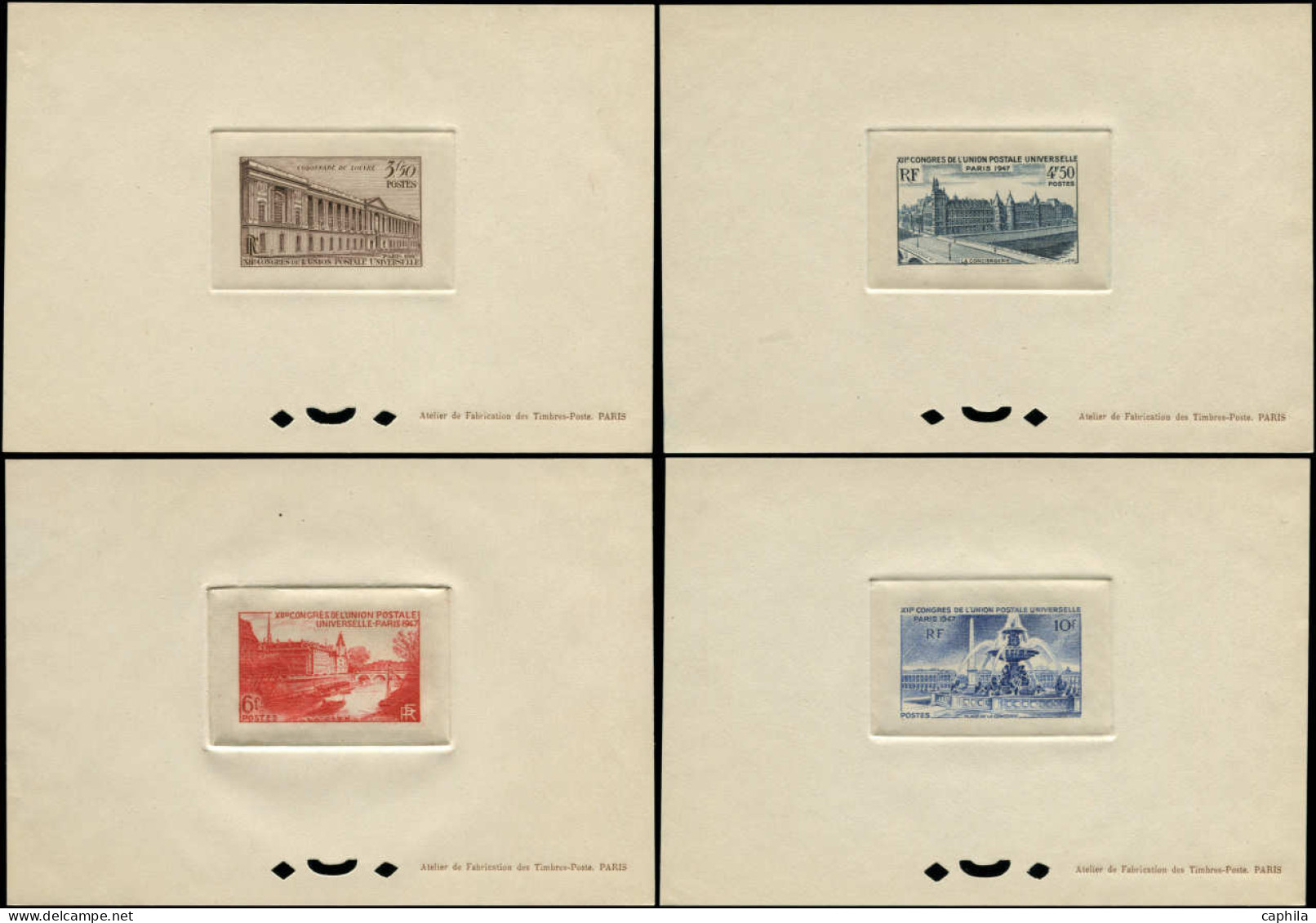 EPL FRANCE - Epreuves De Luxe - 780/83, 4 épreuves Petits Formats: UPU - Unused Stamps