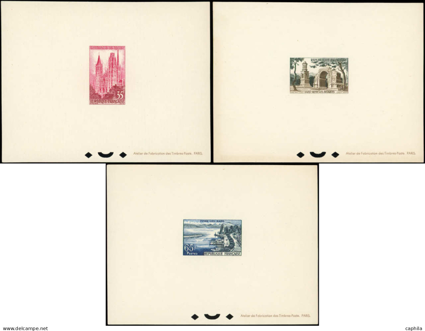 EPL FRANCE - Epreuves De Luxe - 1125/31, 7 épreuves: Tourisme 1957 - Luxury Proofs