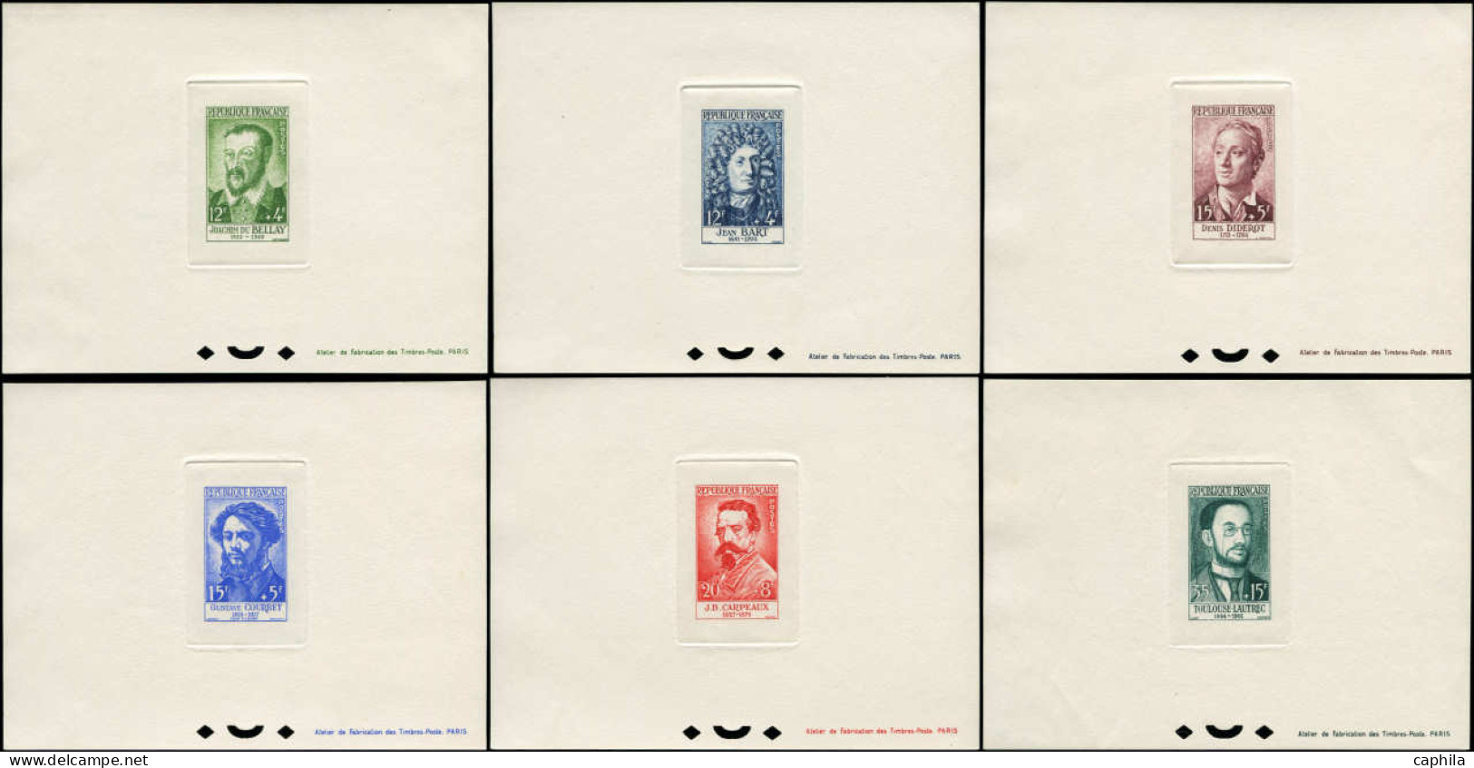 EPL FRANCE - Epreuves De Luxe - 1166/71, Série Complète De 6 épreuves: Célébrités 1958, Toulouse-Lautrec - Unused Stamps