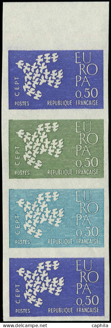 ** FRANCE - Essais De Couleurs - 1310, Bande De 4 Essais De Couleurs Différents (le 0,25 N'existe Pas): 0.50 Europa 1961 - Autres & Non Classés