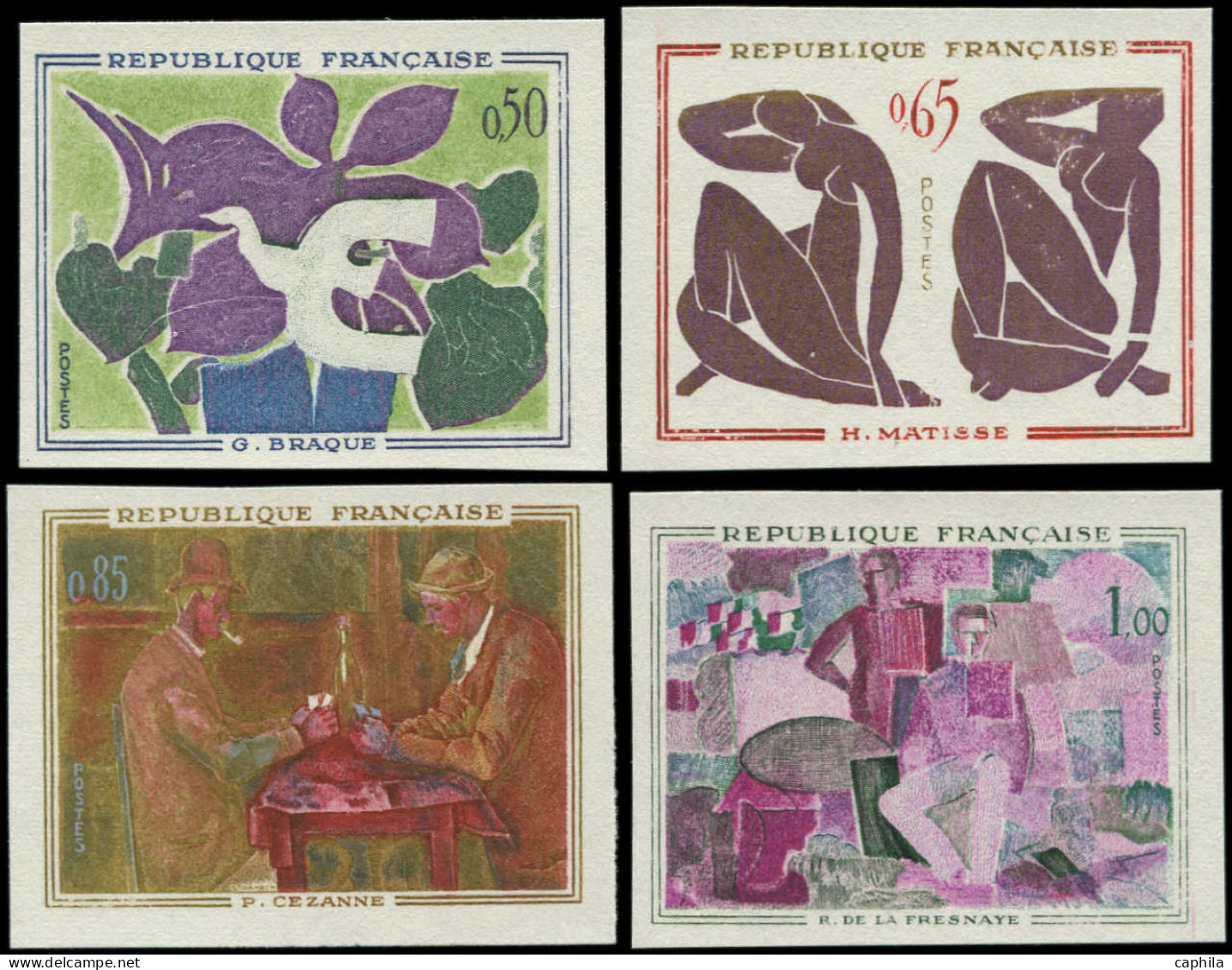 ** FRANCE - Essais De Couleurs - 1319/22, Série Complète En Polychrome: 1ère Tableau, Cézanne, Braque, Matisse (Spink) - Other & Unclassified