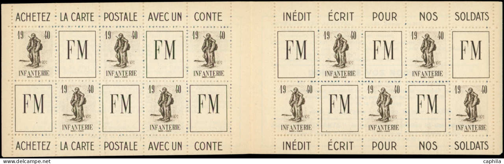 ** FRANCE - Franchise - 10A, Carnet Complet De 20 Vignettes, Tb: Infanterie 1940 - Autres & Non Classés