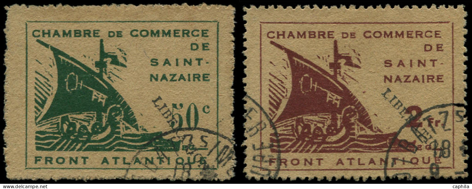 O FRANCE - Guerre - 8/9b, Surchargé "Libération" En Noir, Signé Calves - War Stamps
