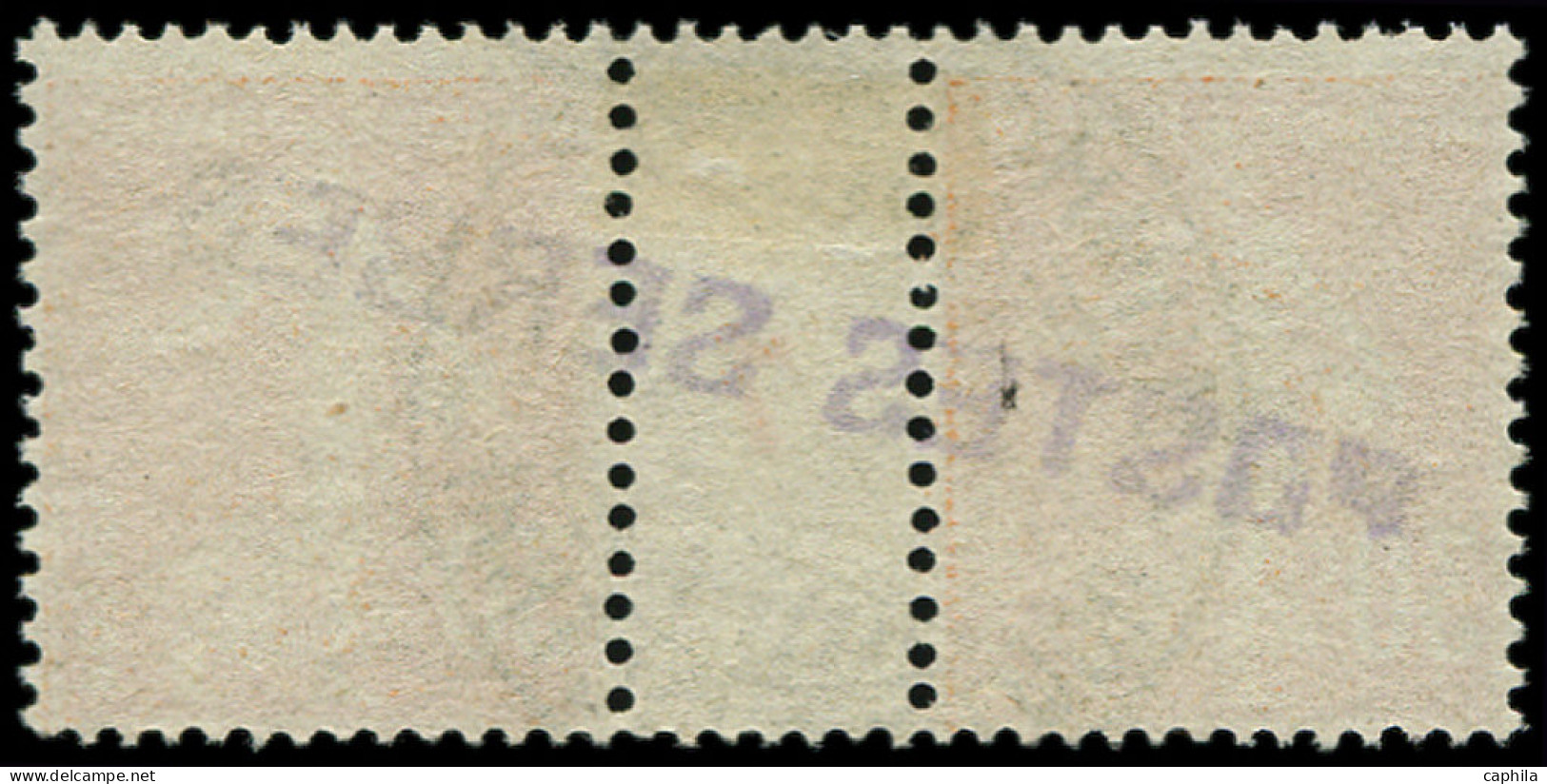 O FRANCE - Postes Serbes - 9, Paire Millésime "7", Papier Blanc: 30c. Semeuse Orange - Guerre (timbres De)