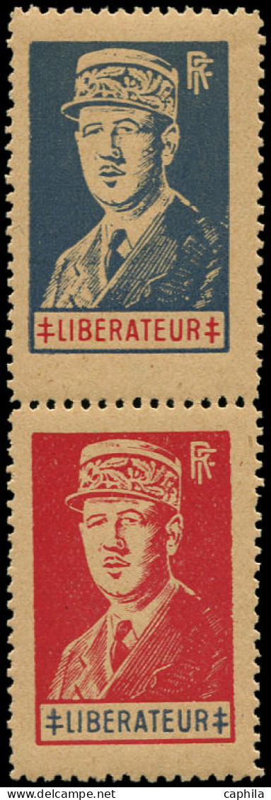 ** FRANCE - Libération (N° Et Cote Mayer) - De Gaulle 5/6, Paire Verticale, Signé Mayer - Libération