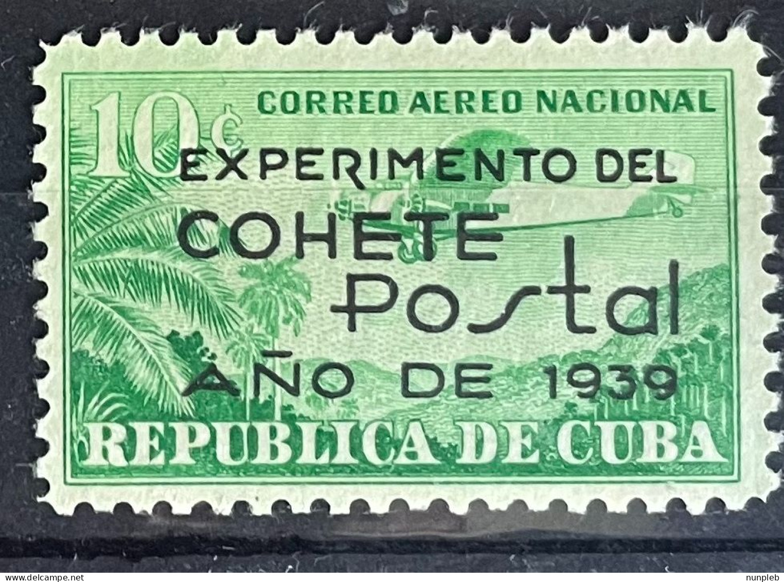 CUBA 1939 Air Rocket Mail 10c Green MNH - Neufs