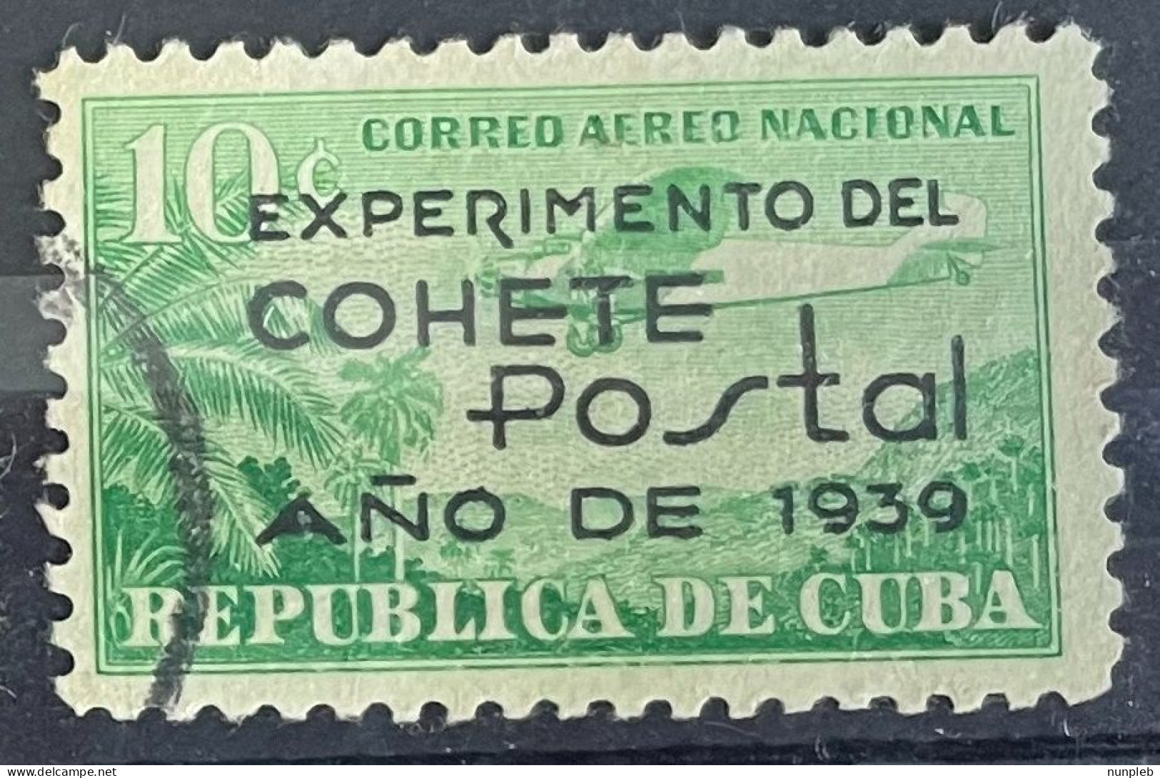 CUBA 1939 Air Rocket Mail 10c Green Used - Used Stamps