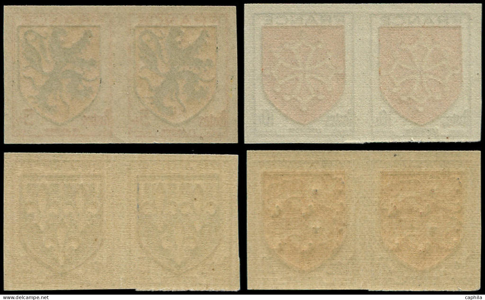 ** FRANCE - Non Dentelés - 602/05, En Paires: Armoiries - Unused Stamps