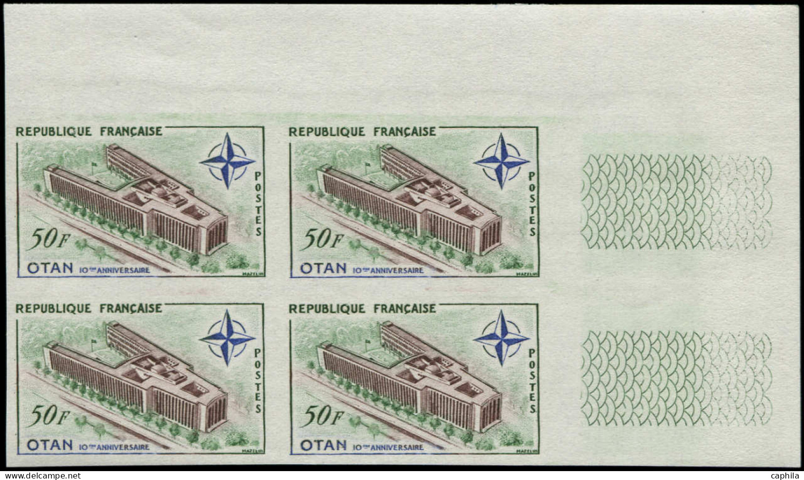** FRANCE - Non Dentelés - 1228a, Bloc De 4, Cdf: Otan  (Spink) - Unused Stamps