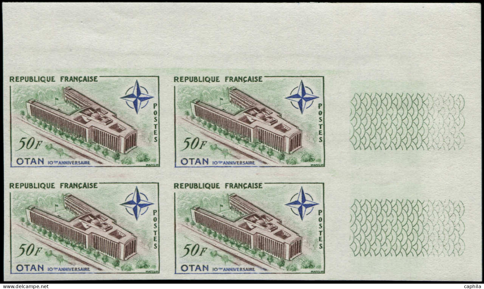 ** FRANCE - Non Dentelés - 1228a, Bloc De 4, Cdf: Otan  (Spink) - Neufs