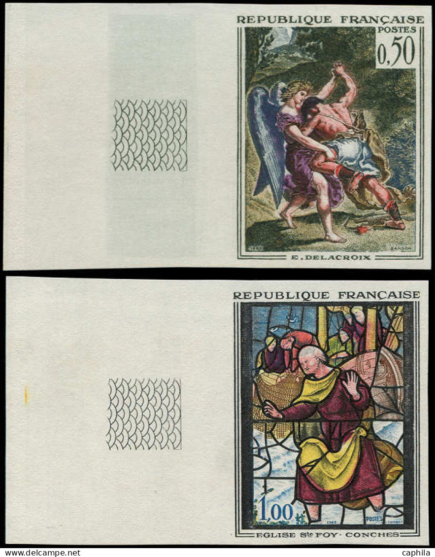 ** FRANCE - Non Dentelés - 1376/77, Bdf: Vitrail De Ste. Foy, Conches Et Delacroix - Unused Stamps