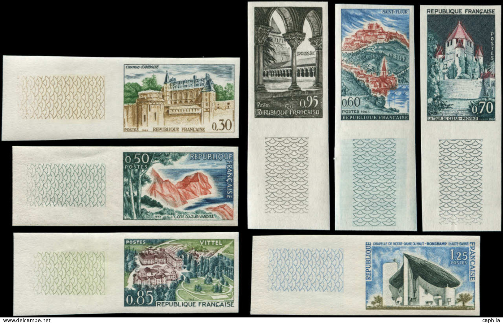 ** FRANCE - Non Dentelés - 1390/94A, Complet 7 Valeurs: Série Touristique - Unused Stamps