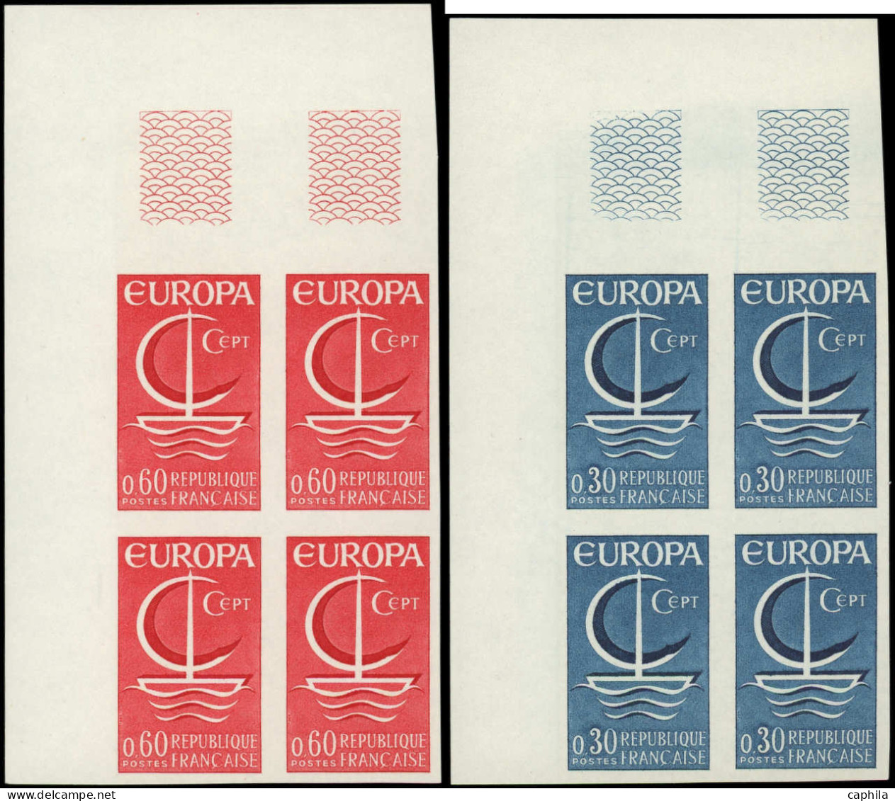 ** FRANCE - Non Dentelés - 1490/91, 2 Blocs De 4, Cdf: Europa 1966 - Non Classés