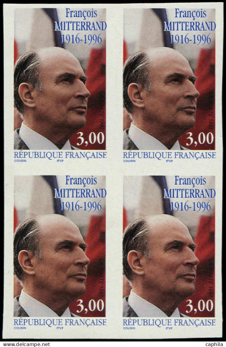 ** FRANCE - Non Dentelés - 3042a, Bloc De 4: 3.00f. Mitterrand (100 Ex. Connus) - Unclassified