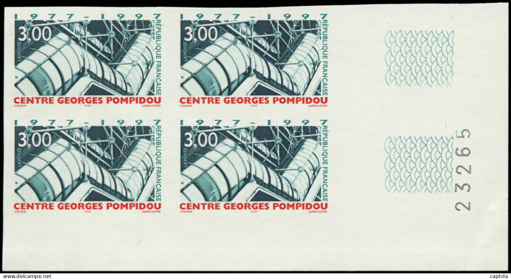 ** FRANCE - Non Dentelés - 3044a, Bloc De 4 Cdf (50 Exemplaires Connus): Centre Georges Pompidou - Ohne Zuordnung