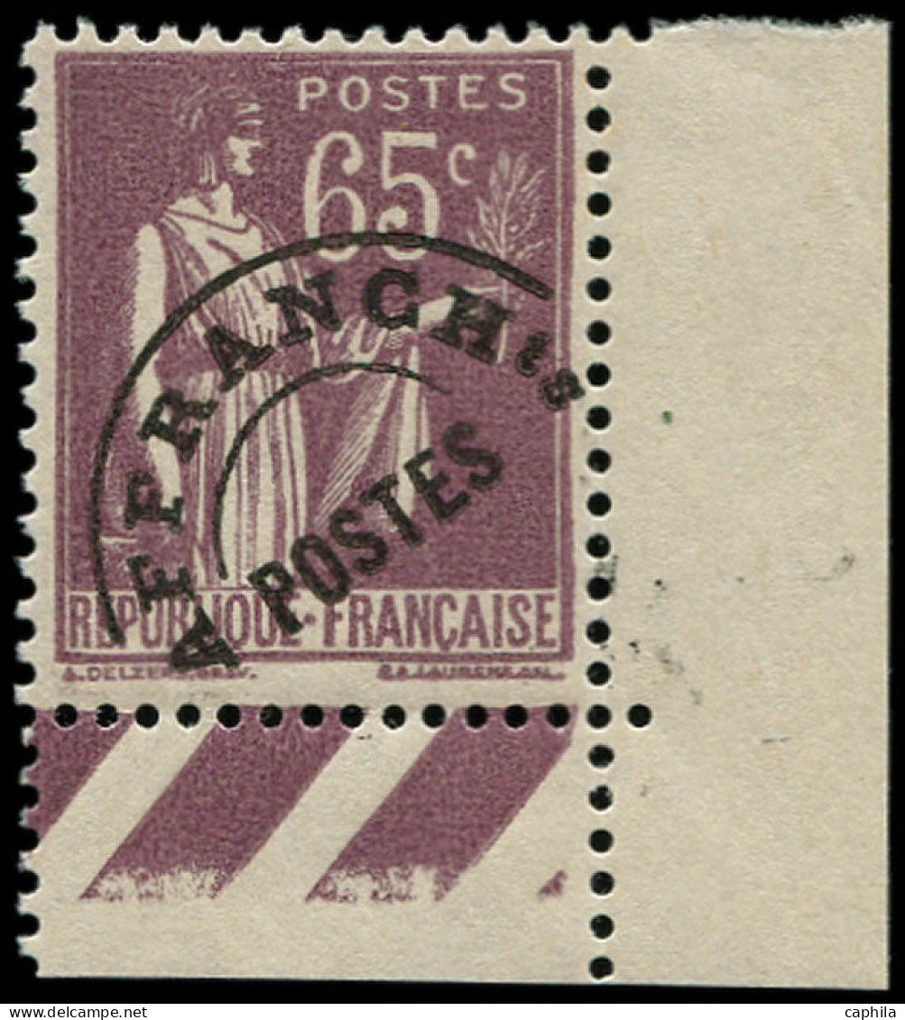 ** FRANCE - Préoblitérés - 73, Coin De Feuille, Signé Calves, TB Centrage: 65c. Paix Violet-brun - 1893-1947