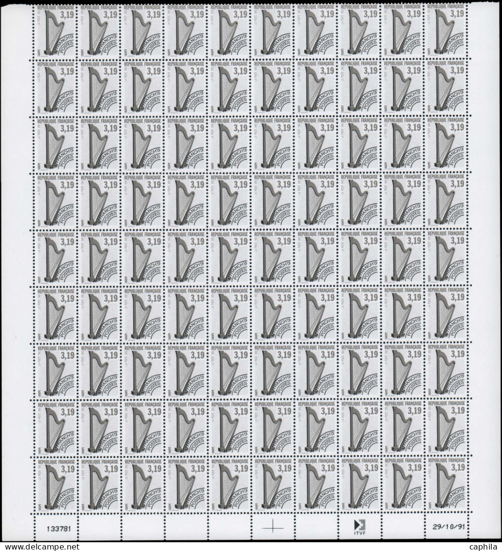 ** FRANCE - Préoblitérés - 213/23, 11 Panneaux De 90 Tous Cd: Instruments De Musique (213 + 216 Dentelé 12) - 1989-2008