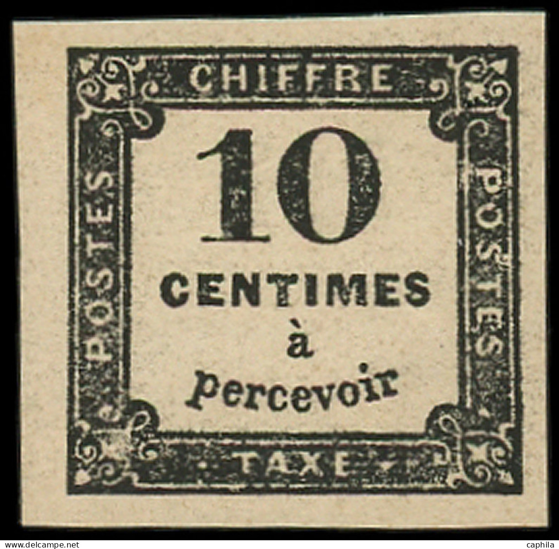 * FRANCE - Taxe - 2, Type I, Très Frais: 10c. Noir - 1859-1959 Neufs