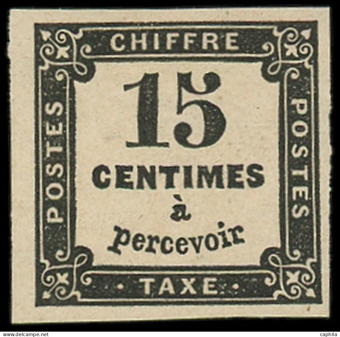 * FRANCE - Taxe - 3B, Type II, Très Frais: 15c. Noir - 1859-1959 Nuevos