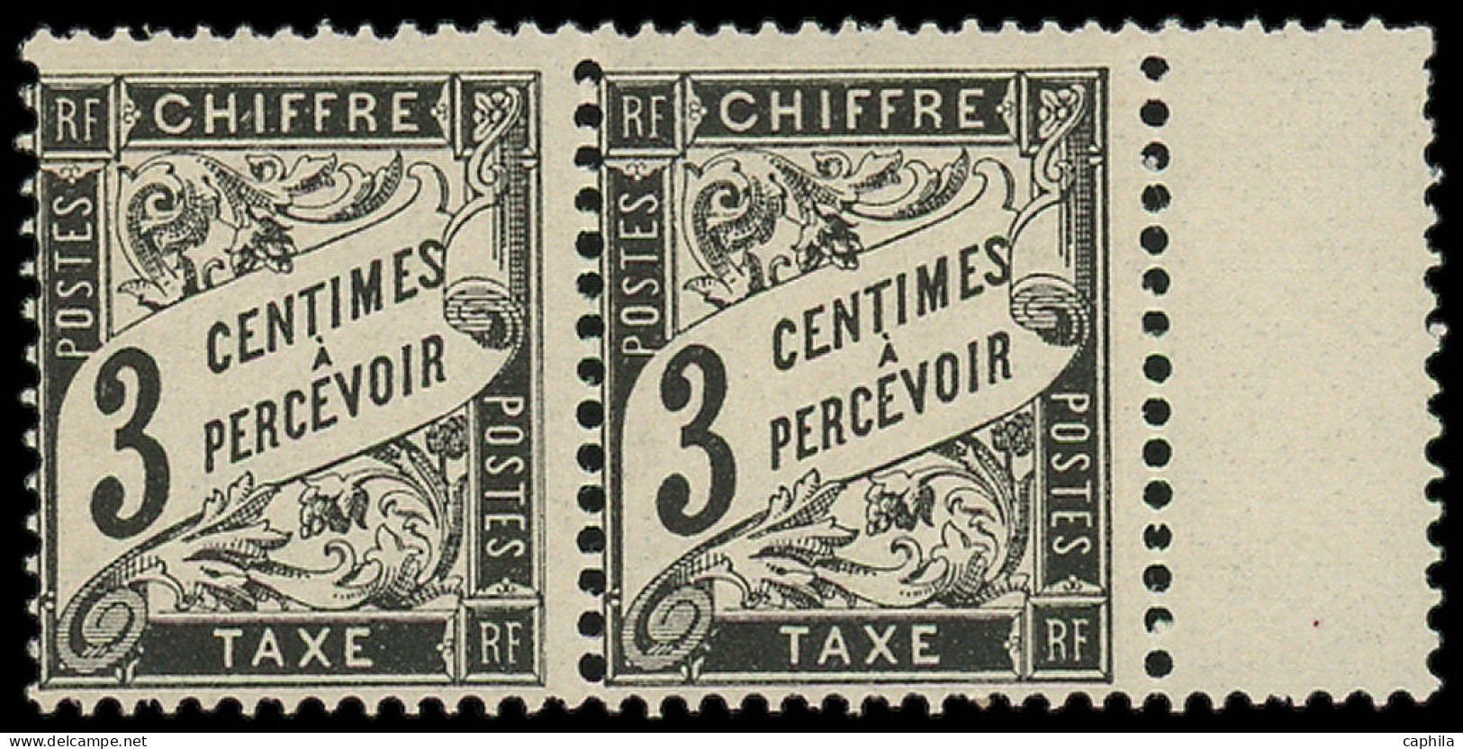 ** FRANCE - Taxe - 12, En Paire, Bdf, TB: 3c. Noir - 1859-1959 Postfris