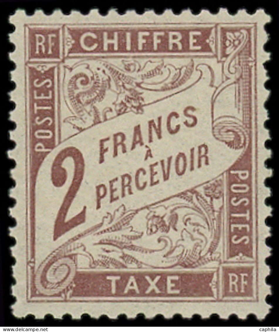 ** FRANCE - Taxe - 26, Très Bon Centrage, Signé Calves: 2f. Marron - 1859-1959 Postfris