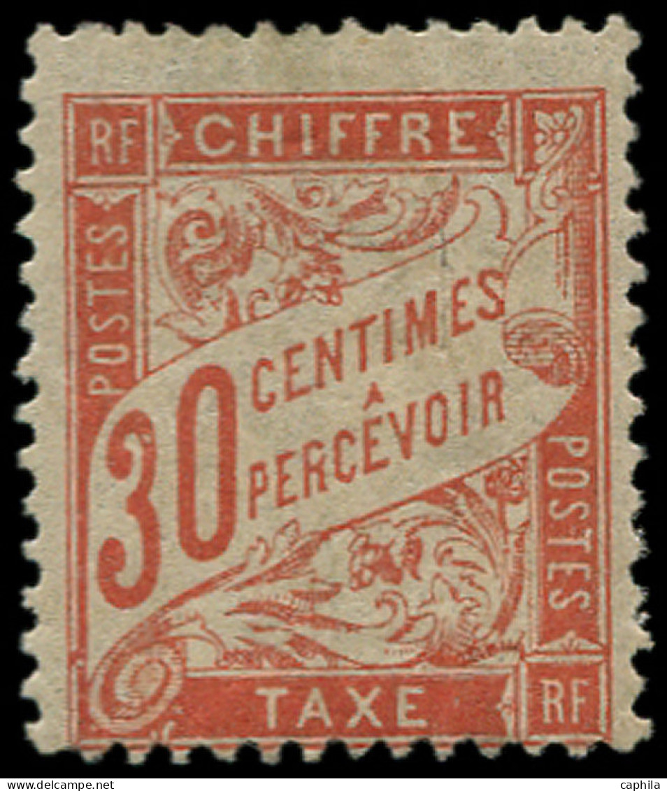 * FRANCE - Taxe - 34, Signé Scheller: 30c. Rouge-orange - 1859-1959 Neufs