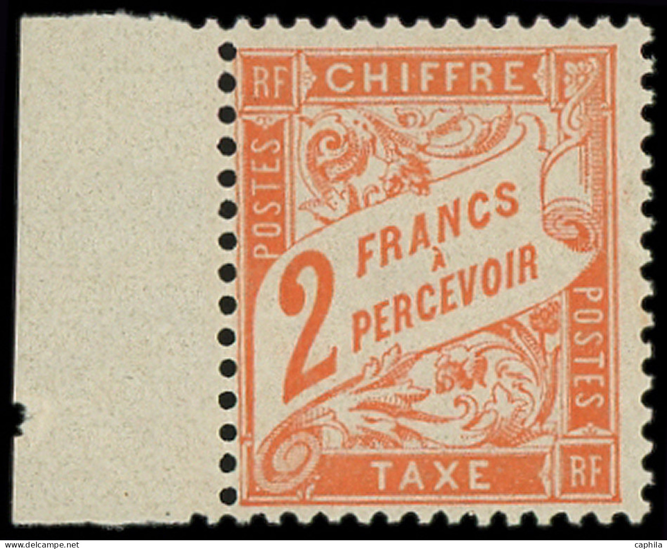 ** FRANCE - Taxe - 41, Signé, Bdf: 2f. Rouge-orange - 1859-1959.. Ungebraucht