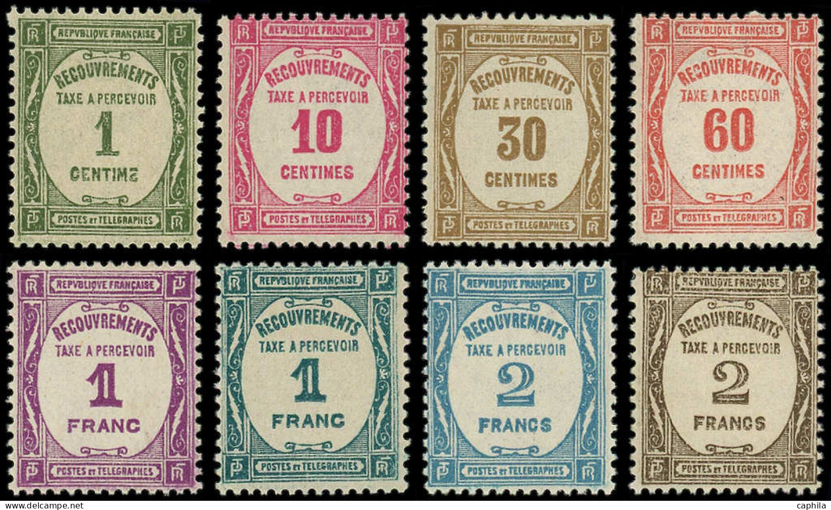 ** FRANCE - Taxe - 55/62, Complet 8 Valeurs: Recouvrements - 1859-1959 Mint/hinged