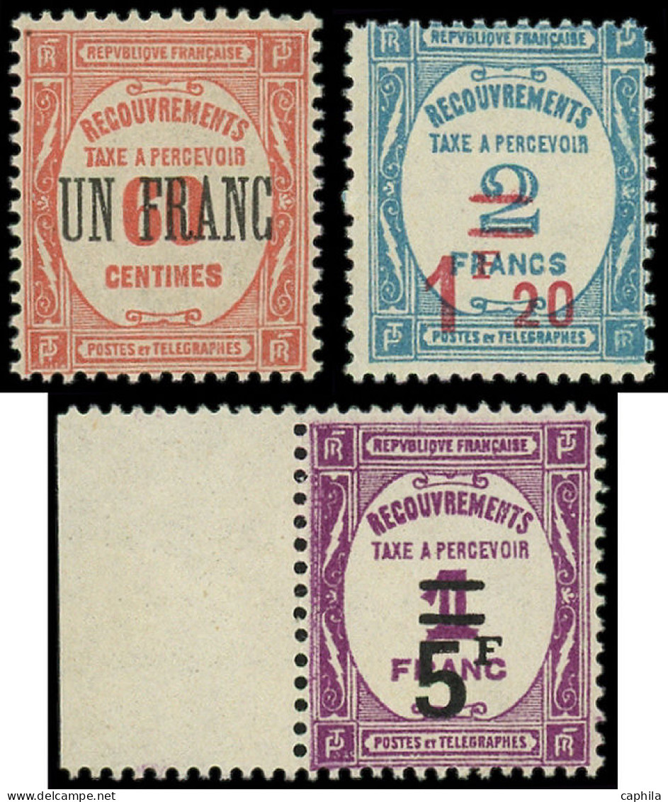** FRANCE - Taxe - 63/65, Complet 3 Valeurs - 1859-1959 Neufs