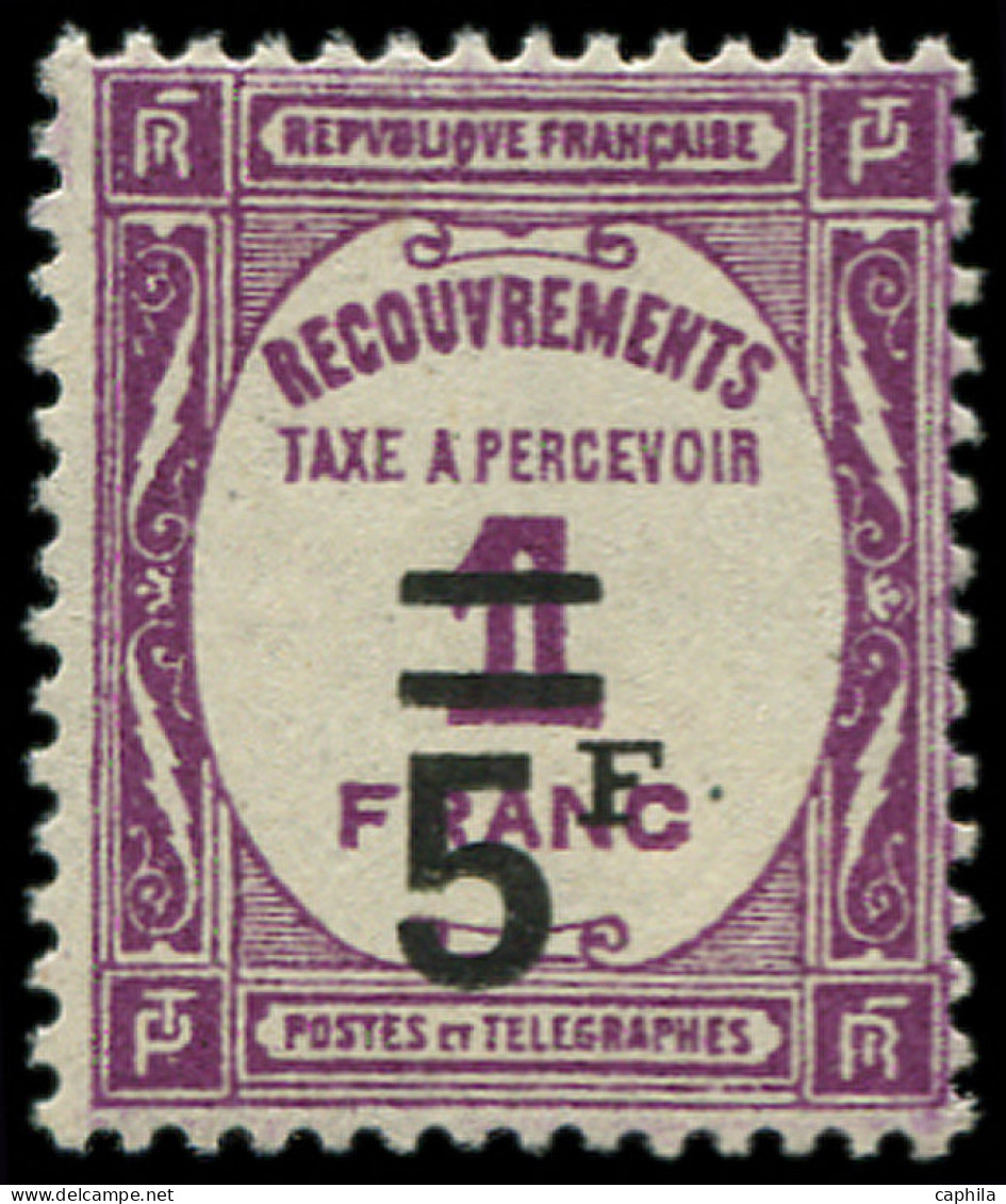 * FRANCE - Taxe - 65, 5f. Sur 1f. Lilas - 1859-1959 Nuevos