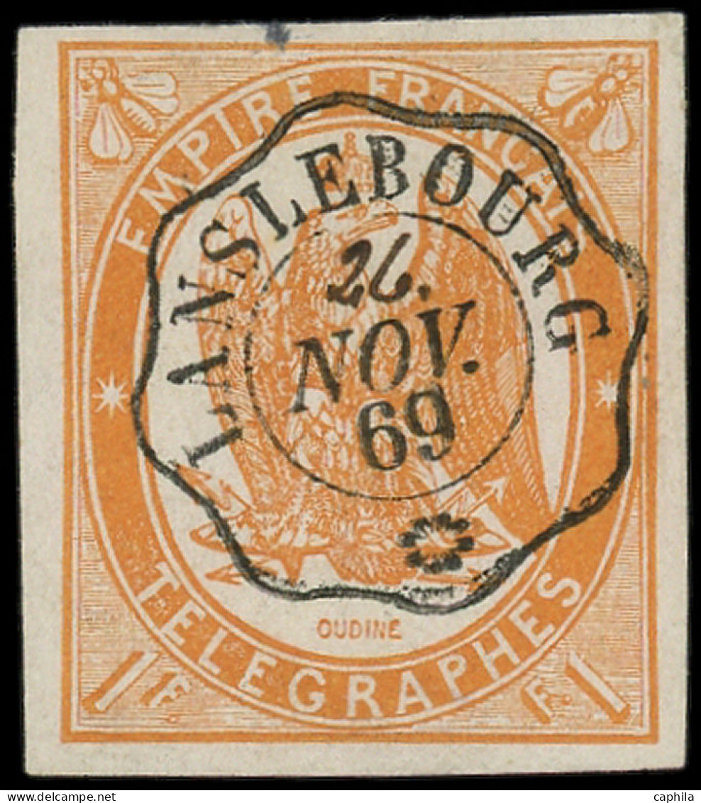 O FRANCE - Télégraphe - 3, Belles Marges, Signé: 1f. Orange - Telegraph And Telephone