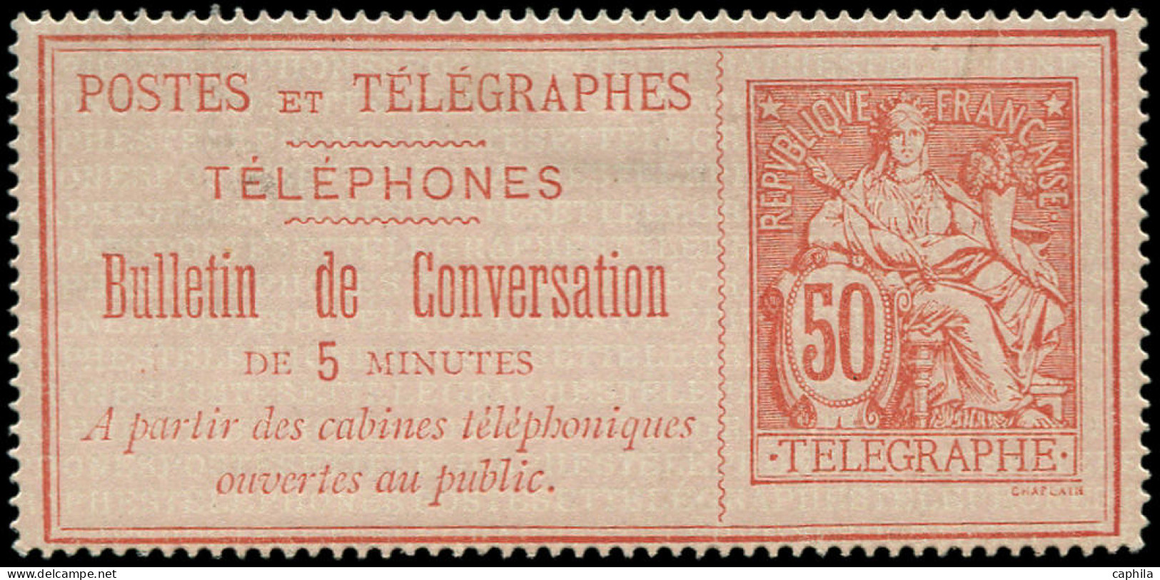 * FRANCE - Téléphone - 9, 50c. Rouge S. Rose - Telegraphie Und Telefon