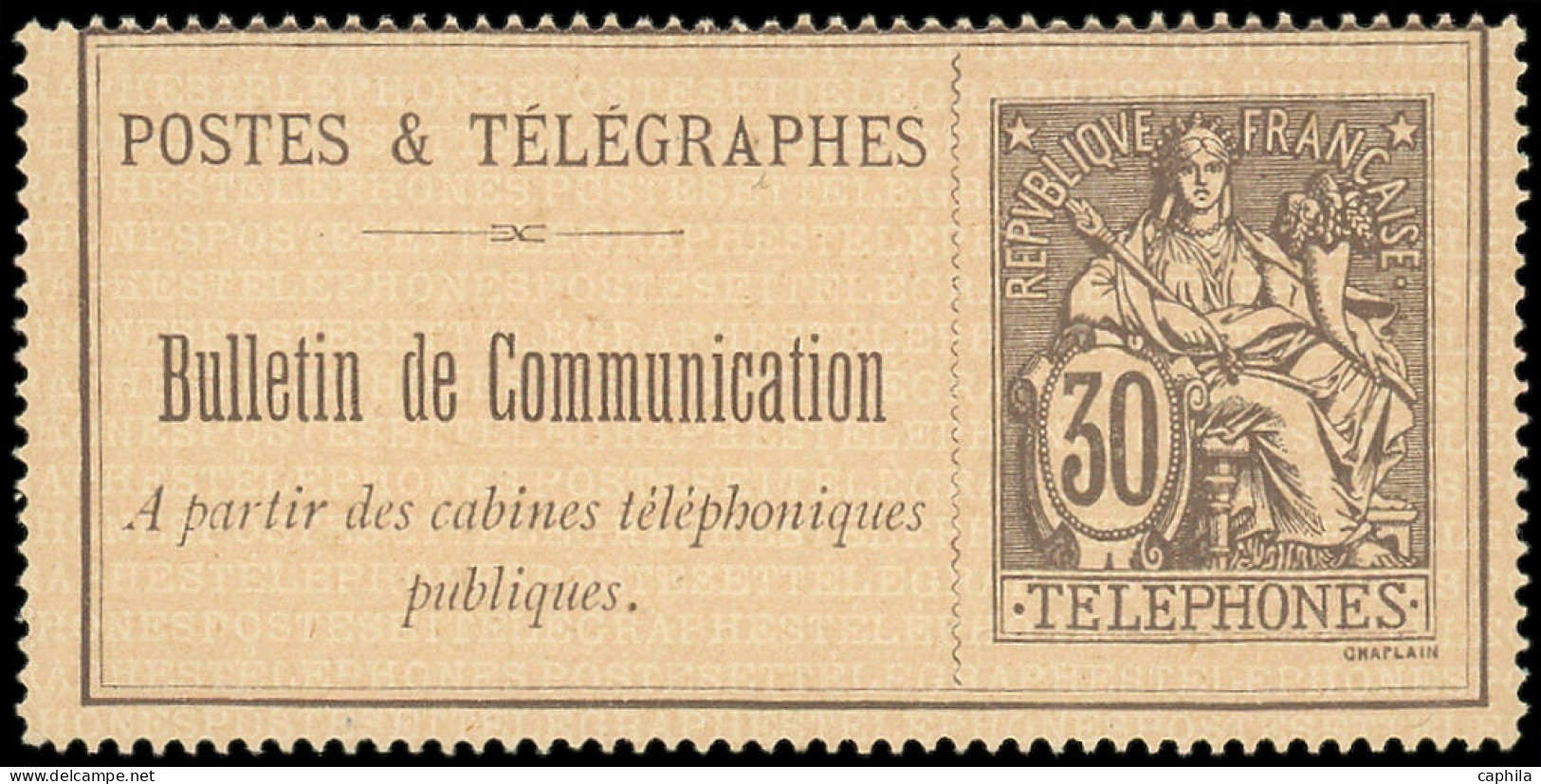 (*) FRANCE - Téléphone - 17, Postes Et Télégraphes: 30c. Brun-noir Sur Lilas - Telegraph And Telephone