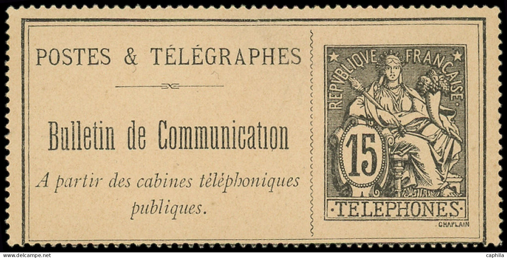(*) FRANCE - Téléphone - 23, Postes Et Télégraphes: 15c. Noir - Telegraph And Telephone