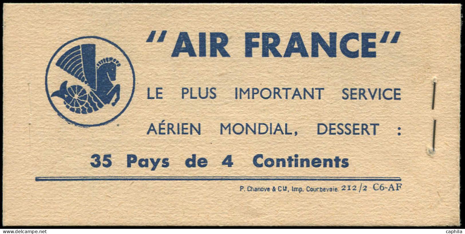 CAR FRANCE - Vignettes - (1936), Carnet "Air France" De 10 Vignettes Bleues "Par Avion" - Andere