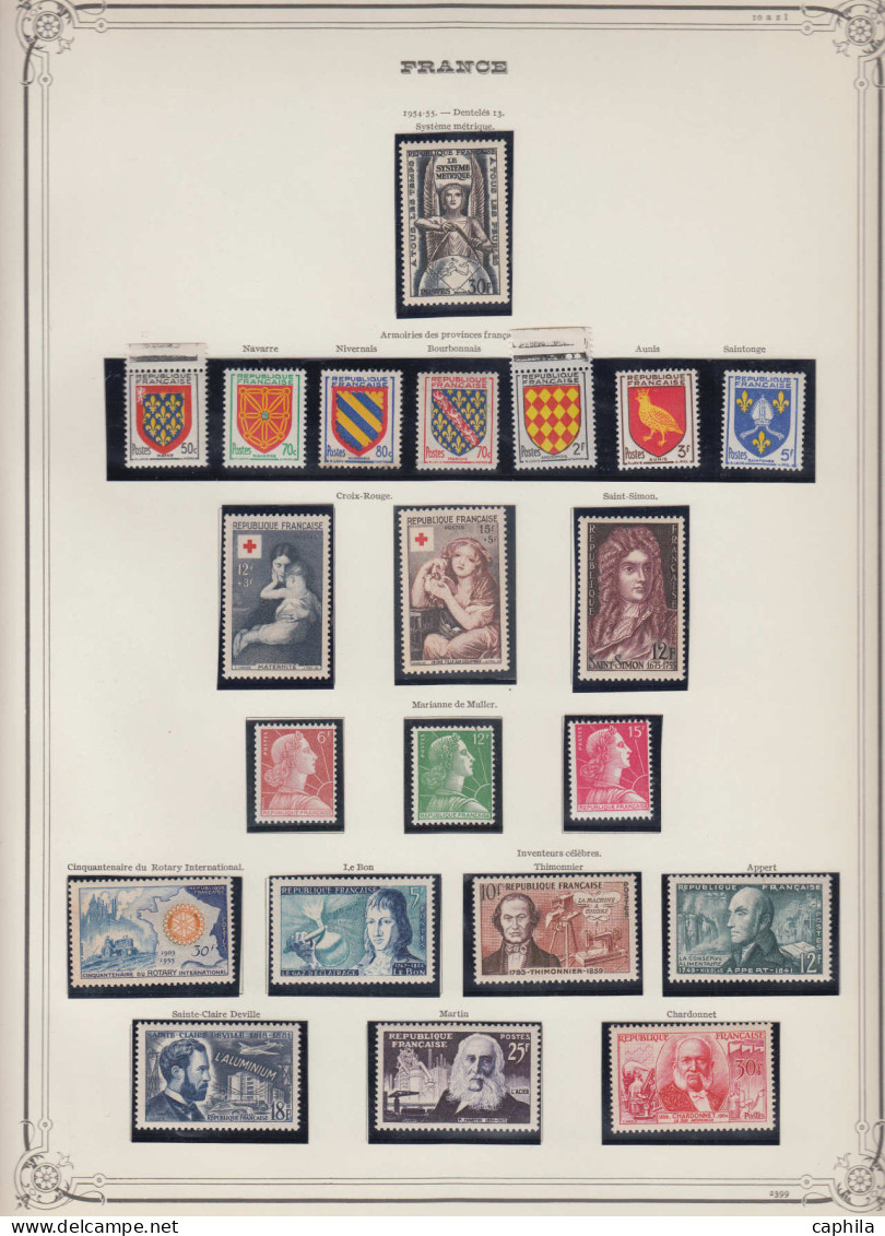 LOT FRANCE - Lots & Collections - Collection de France poste 1945/1965, quasi complet, neufs (**/*) + poste aérienne et 