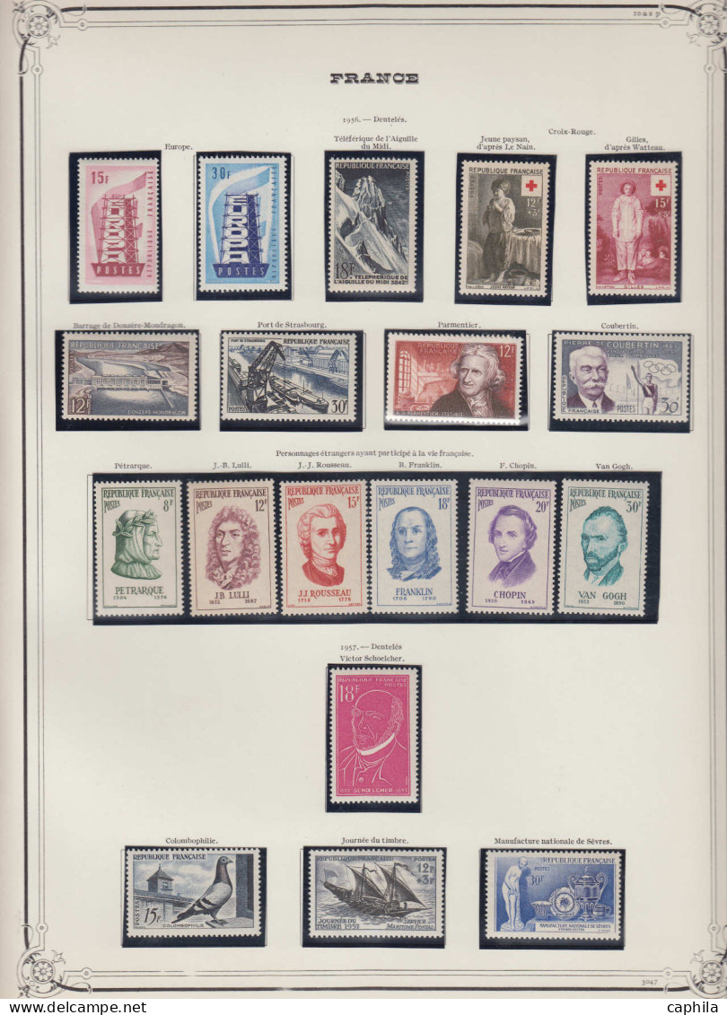 LOT FRANCE - Lots & Collections - Collection de France poste 1945/1965, quasi complet, neufs (**/*) + poste aérienne et 