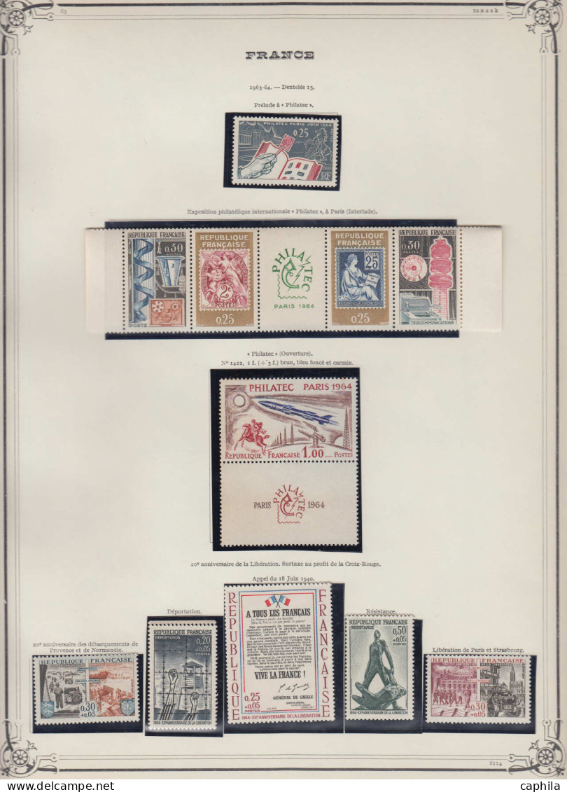 LOT FRANCE - Lots & Collections - Collection de France poste 1945/1965, quasi complet, neufs (**/*) + poste aérienne et 